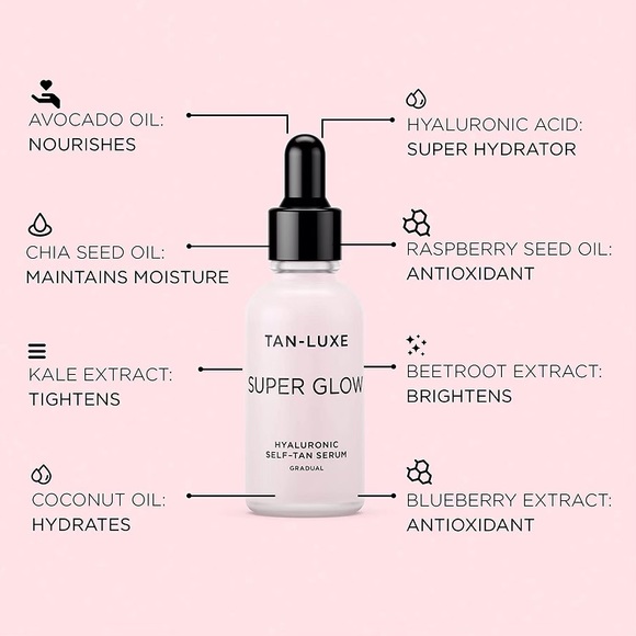 NIB TAN LUXE Super Glow Hyaluronic Acid Superfood Self Tan Serum - Picture 3 of 4